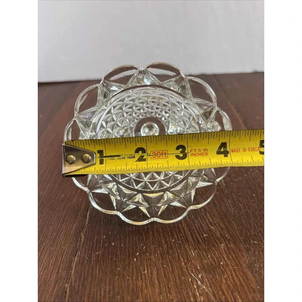 Laced‎ Edge Clear by Imperial Glass Ohio Double Light Candle Stick